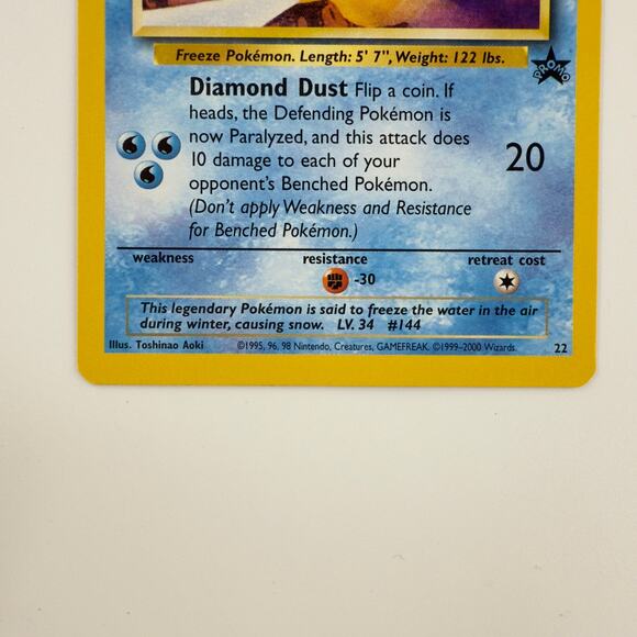 Articuno WotC Black Star Promo 22 – Vintage 1999 Pokémon Card NM/M - Picture 3 of 6